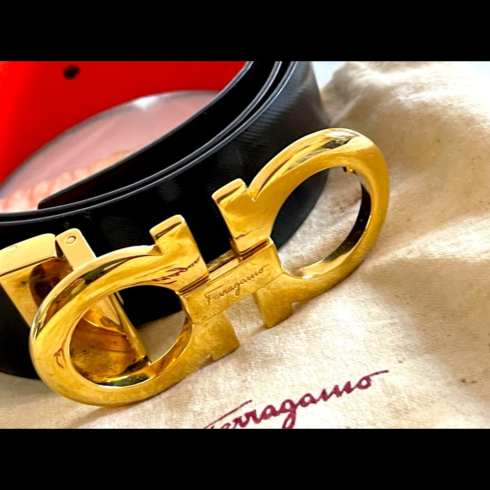 Salvatore Ferragamo REVERSIBLE AND ADJUSTABLE GANCINI BELT